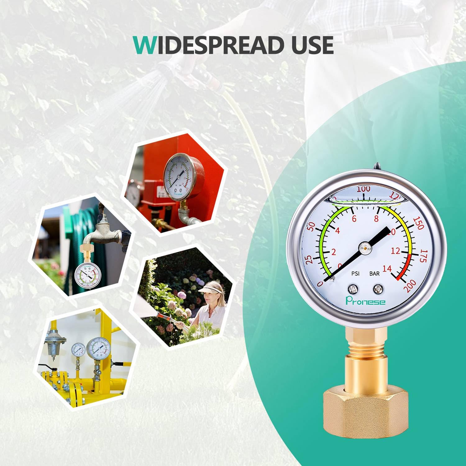 Mua Pronese Stainless Steel Water Test Pressure Gauge Kit 2" Dial Size ...