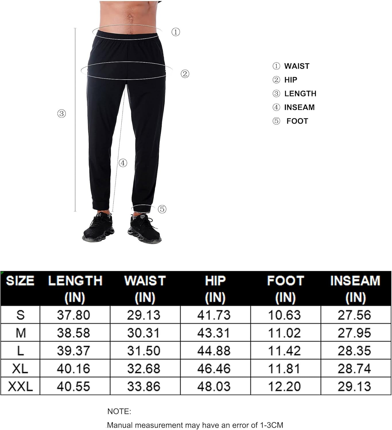 YOIYEN Men's Hiking Joggers Quick Dry Light Workout Running Sport Pants Training Gym Sweatpants with Zipper Pockets: Clothing