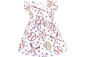 YUROMOON Toddler Girls Casual Dress Farm Animal Horse Print Dresses Flutter Sleeve Clothes 2-8Y