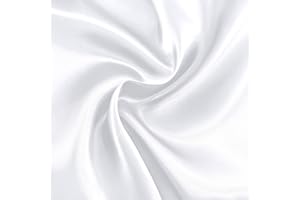 RUDONG M White Satin Fabric by The Yard, 1 Yard x 60 Inch Wide Silky Charmeuse Satin Fabric, Soft Satin Fabric for Wedding Decorations, Bridal Dress, Sewing, Accessories, DIY Crafts