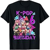 6 Years Old Birthday K pop Kids 6th Birthday Girls K-pop T-Shirt