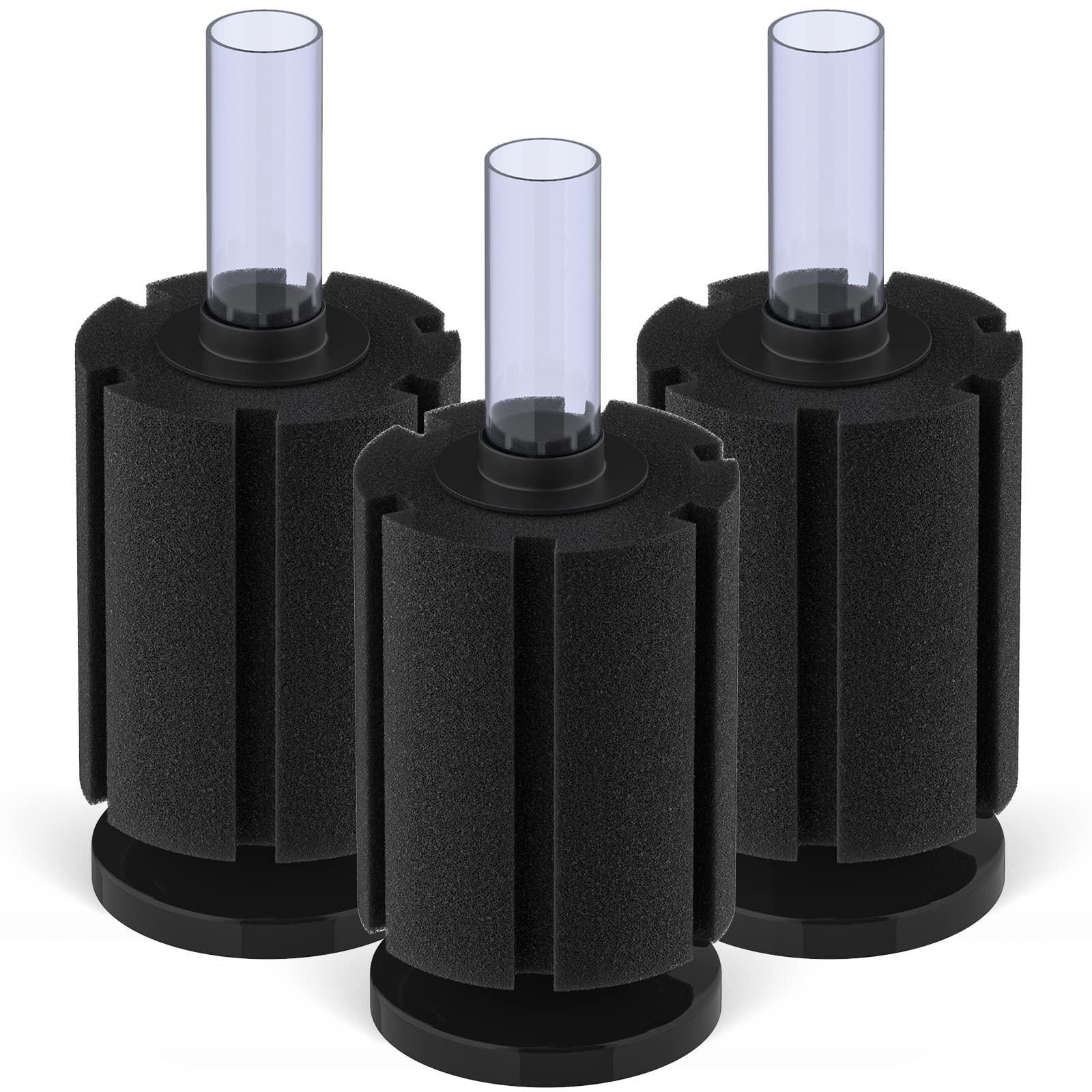 Pawfly 3 Pack Large Aquarium Bio Sponge Filter Quiet Betta Fry Shrimp and Small Fish Foam Filter for Fish Tank up to 200 Litre