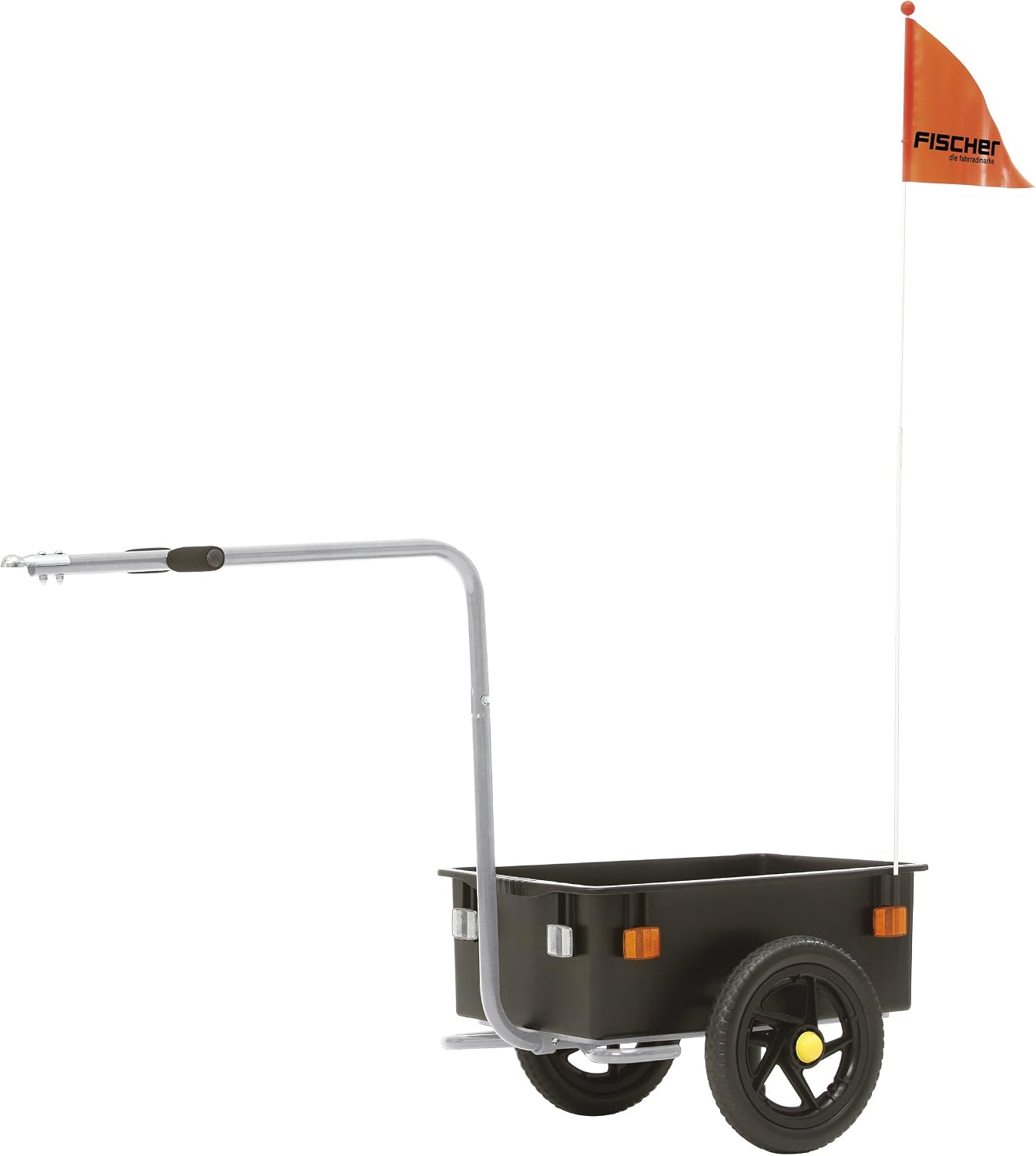 FISCHER "Tour" Cargo Trailer for All Standard Bicycles from 26-28 Inches, Load Capacity 31 kg, Black, standard size