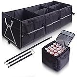 ISFC Car Trunk Organizer with Cooler - Individual Waterproof Insulated Cooler Bag, Collapsible Multi-compartments Adjustable 