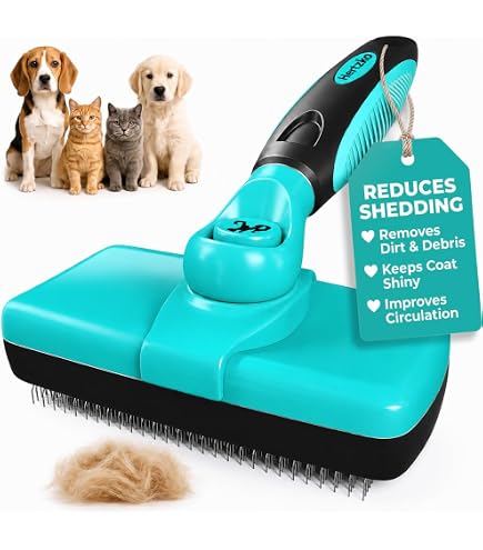 Amazon.com: Hertzko Dog Brush for Shedding - Self Cleaning Slicker