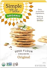 Simple Mills Organic Seed Crackers, Original - Gluten Free, Vegan, Healthy Snacks, Paleo Friendly, 4.25 Ounce (Pack of 1)