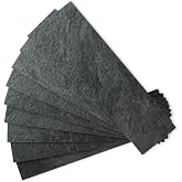 AULIGET 40-Piece Black Slate Peel and Stick Backsplash Wall Tiles, 3" x 12" PVC Faux Stone Stick on Tiles for Backsplash Kitchen, Bathroom, Laundry Room, Camper, Fireplace