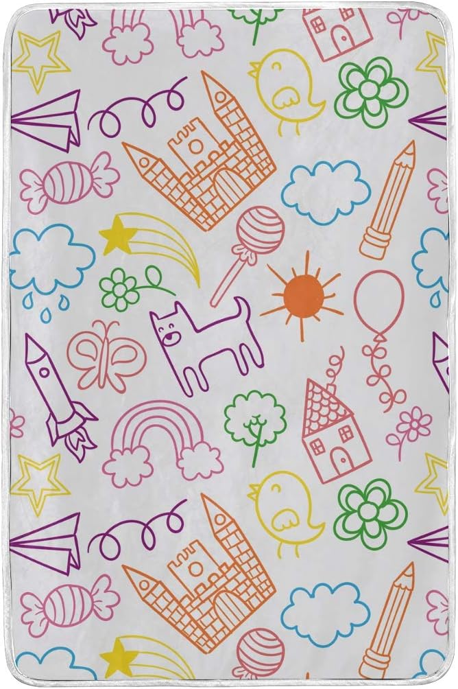 Amazon.com: Home Soft Blanket Children Drawings Pattern Creative Warm