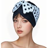 Luckiest MAP Swim Caps Women Adult Retro Polka Dot Bowknot SwimCap for Long and Short Hair Protection,Contouring of The Face, for Swimming Pool/Beach/spa Resorts/Water Aerobics/Spa/Water Park