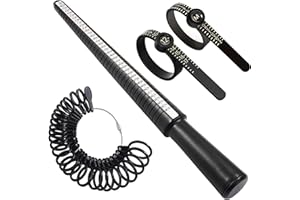 Plastic Ring Sizer Gauge Tool Set, UK Finger Sizing Loop Jewelry Ring Mandrel Measuring Stick Finger Sizing Measurer and 2 PC