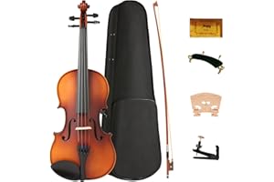 MOSEN MUSIC MOSEN 4/4 Full Size Solid Wood Violin, Violin Set for Beginners with Violin Case