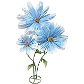 Giant Blue Daisy Artificial Flowers Decorations, Large Paper Flower Bouquets Decor No-Wilting, 3Pcs Artificial Flowers Season Decoration Wedding Mother's Day Flower Wall Arrangements Home Decor Props