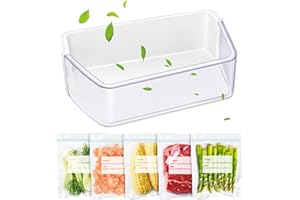 POOLKEY UPGRADED DA97-17255A Refrigerator Door Shelf Bin Replacement Compatible with Samsung Refrigerator Door Shelf Right Replacement Parts RF265BEAESG, RF265BEAESR, RF262BEAESR With Food Storage Bags