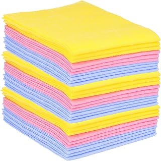 com-four® 30x Haushaltstücher, extrem saugfähige und strapazierbare Allzweck-Wischtücher aus Viskose, wiederverwendbar (Set 1 - Putztücher 30 Stück)