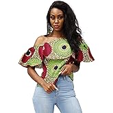 SHENBOLEN Women African Print Top Ankara Shirt