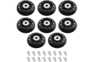 8pcs 70mm 82A Skating Wheels with ABEC-7 608ZZ Bearing for Boys & Girls Indoor Outdoor Recreational Riding with 6mm White Pla