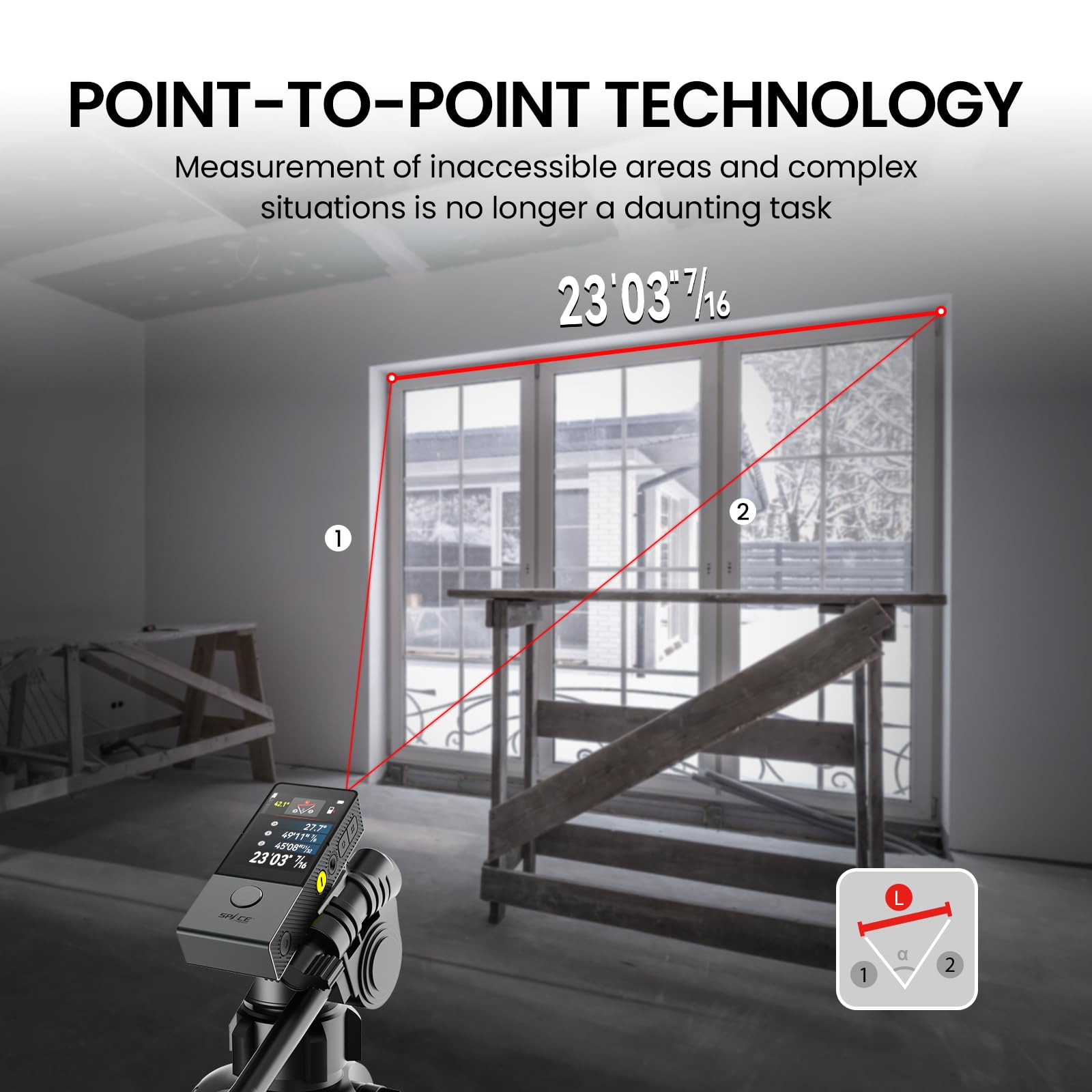 Mua D9 Pro Laser Distance Meter with Visual Aligning Indicator, 330Ft ...