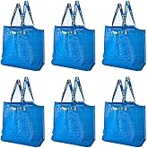 IKEA 603.017.07 FRAKTA Medium Shopping Bags (Set of 6), Blue, 55 lb Max. Load, 10 Gallon Volume, Easy to Keep Clean, Takes Up