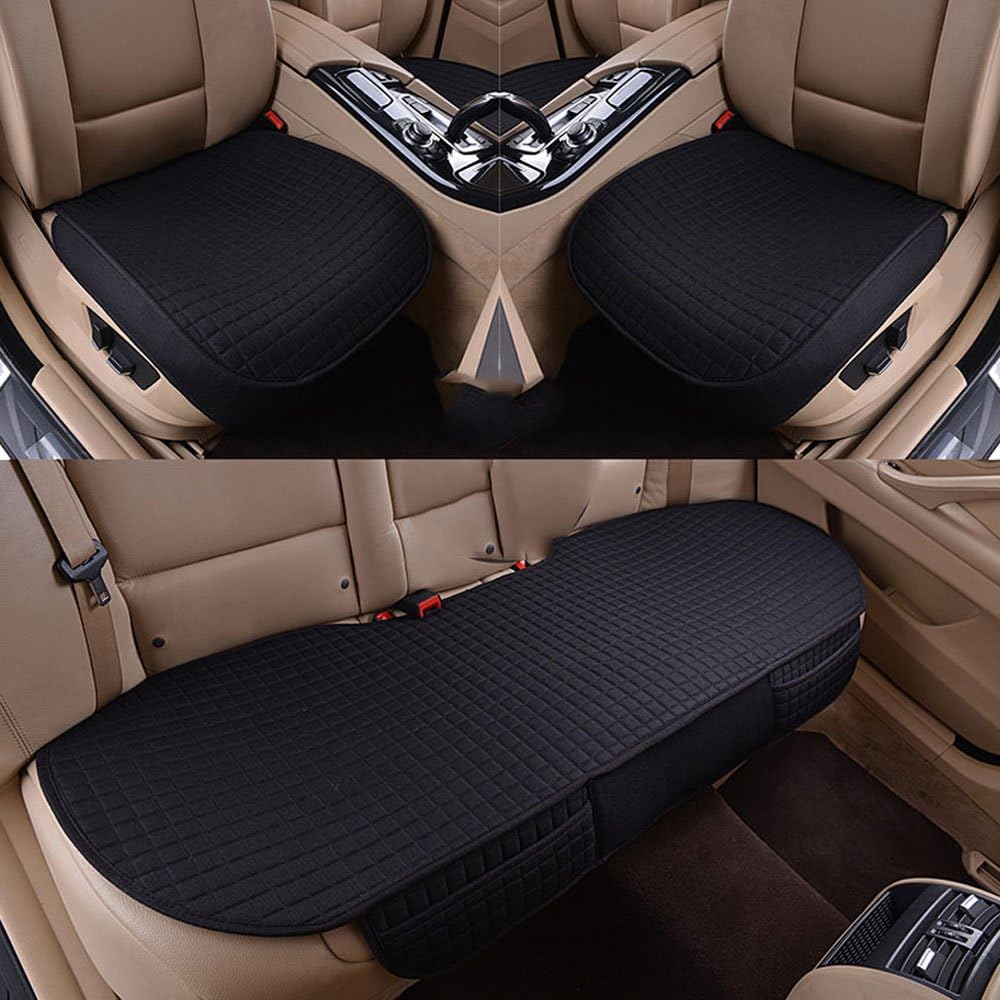 Han sui song Car Seat Cover Auto Accessories Vehicle Chair Case Protector Black 3 Pcs for G-Wagon Class W461 203 204 210 211 C300 (Black)