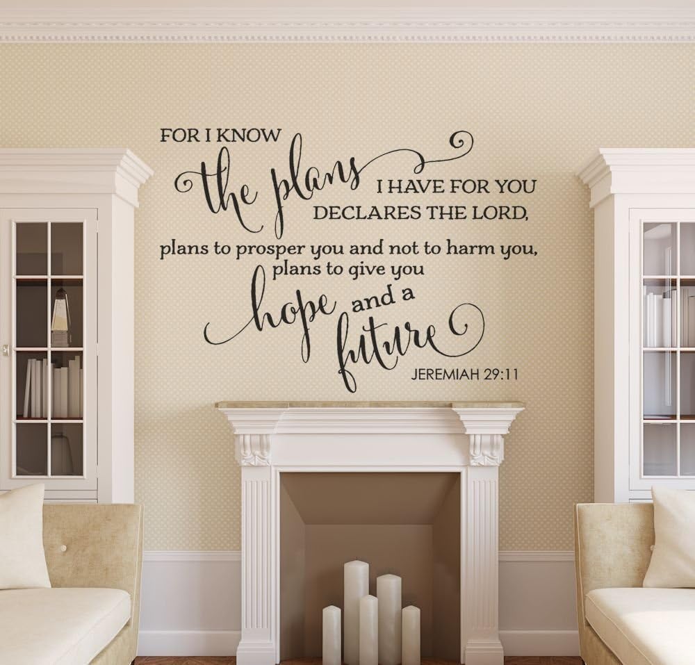 Wall Decal Jeremiah 29:11 Wall Quote Decal Living Room Decor Removable Vinyl Decal Bible Verse