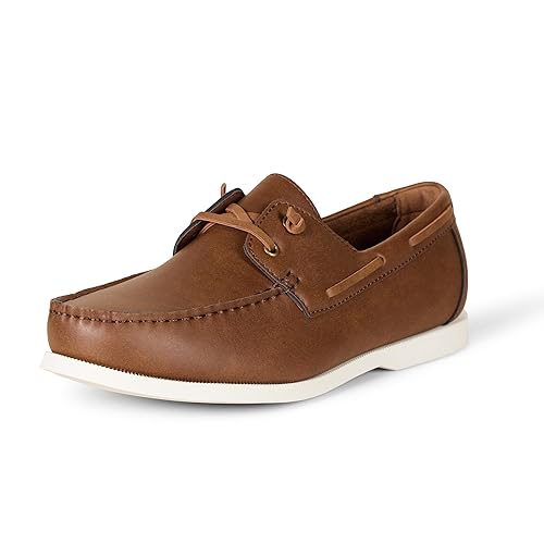 Amazon Essentials Men's Slip-On Boat Shoe with Ventilation, Brown, 10.5