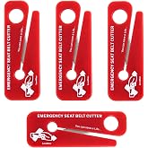 LINE2design LevelOne 62175-4 Emergency Lifesaving Tool Portable Seat Belt Cutters Police Tools - EMS Hardened Stainless Steel Blade - Firefighter Car Safety Rescue Tool - Pack of 4