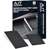 AJT DESIGN Center Console Tray Liner for Toyota Tundra (2022+) & Sequoia (2023+) | Non-Slip Mat for Car Console Black |Anti-R