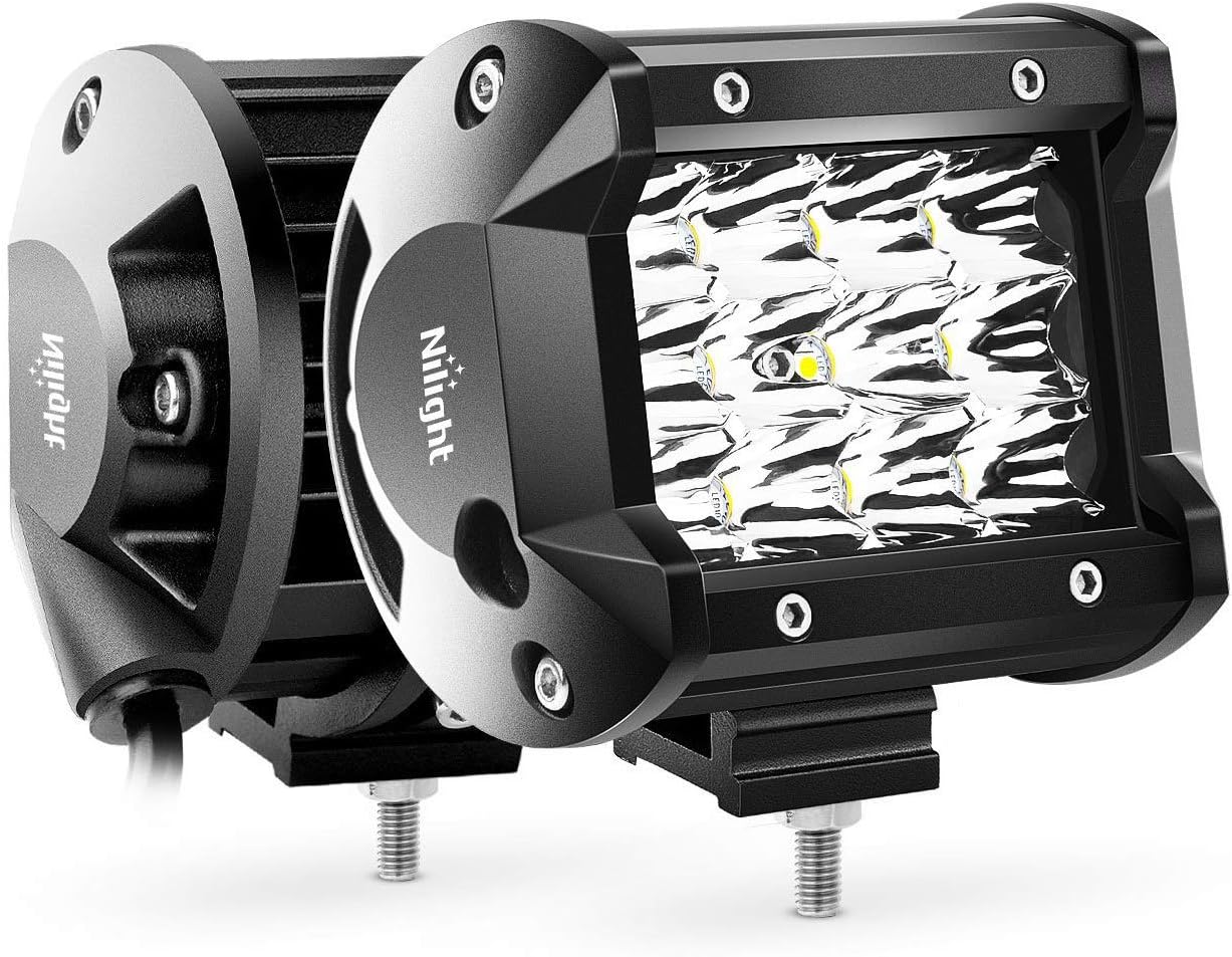 Nilight 2PCS 4Inch 36W Triple Row Spot LED Light Bar 3600LM Driving Lights Fog Light Led Off Road Lights for Trucks Jeep UTV ATV Marine Boat,2 Years Warranty: Automotive