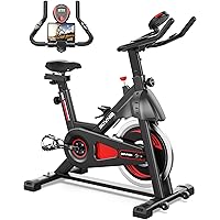 Sovnia Stationary Exercise Bike 270 lbs Capacity, Indoor Cycling Bike with LCD Monitor, iPad Holder & Comfy Seat Cushion