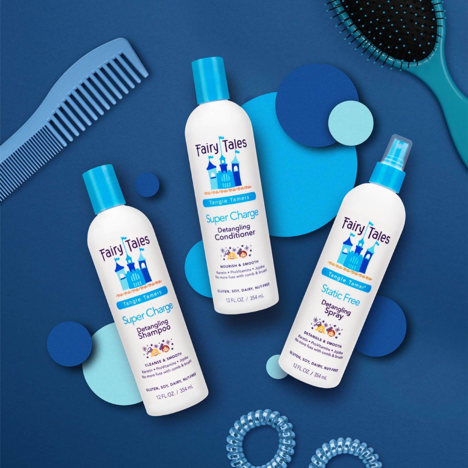 Fairy Tales Tangle Tamer Static Free Detangling Spray - Detangler Spray for Kids - Paraben Free, Sulfate Free, Gluten Free, Nut Free - 12 oz: Beauty