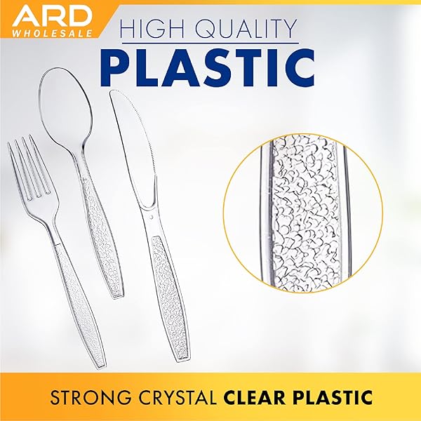 360 COUNT PLASTIC CUTLERY SET COMBO BOX – 180 FORKS, 120 SPOONS, AND 60 KNIVES CLEAR PLASTIC SILVERWARE HEAVY DUTY EXTRA STRONG DISPOSABLE PLASTIC UTENSILS SET, FORKS SPOONS AND KNIVES CUTLERY SET