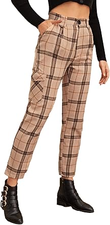 plaid tan pants