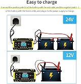 HAUSPROFI 12V/24V 8A Battery Charger 6 Modes LCD Intelligent 3-Stage view 6