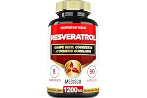 MECISCO Trans Resveratrol Supplement with Grape Seed, Milk Thistle, and More - Resveratrol 1000mg Organic - 6 Herbal Supports for Immune System, Heart Health, Body Management & Joint Health - 90 Capsules