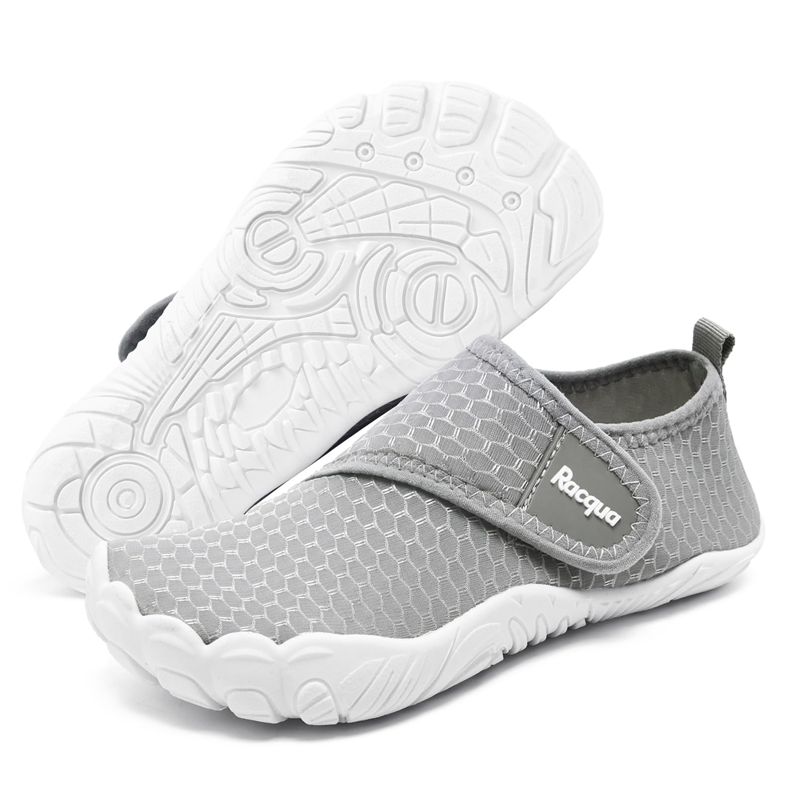 Photo 1 of Racqua Boys Water Shoes Girls Kids Swim Outdoor Beach Pool Non-Slip Sports Shoes Lightweight Breathable Quick Dry Aqua Shoes Grey Little Kid 12.5