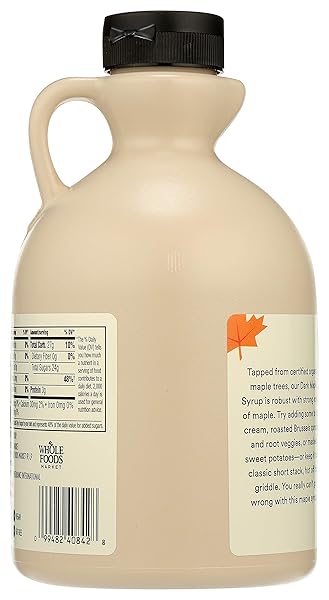 365 BY WHOLE FOODS MARKET, ORGANIC PURE 100% GRADE A MAPLE SYRUP, DARK COLOR ROBUST TASTE, 32 FL OZ