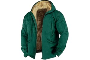 Ymosrh Men's Fashion Hoodies & Sweatshirts Fleece Lined Zip Up Hoodies Long Sleeve Hooded Sweatshirt, M-5XL