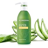 Aloderma Aloe Nourishing Body Wash 16oz - Fresh, Organic Aloe Vera Based (No Water Added) For All Skin Types + Moisturizing Shea Butter & Allantoin for Naturally Soft, Hydrated, & Nourished Skin