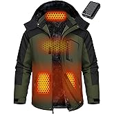 Wulcea Graphene Heated Jacket for Men Fur Lined with Large Capacity Battery Pack