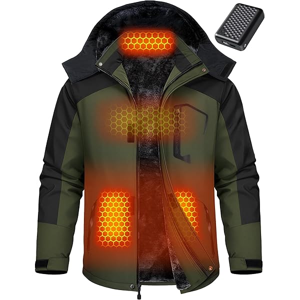 KTSSL Men's Heated Jacket with 12V Battery, Windproof Bomber