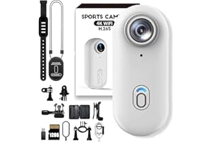 DianSCJ Action Camera, Body Cameras with Audio and Video Recording, Ipx7 Waterproof Underwater Camcorder, 360° Rotation Wearable Sports Camera, for Motorcycle, Bicycle, Diving, Travel (128G*B)