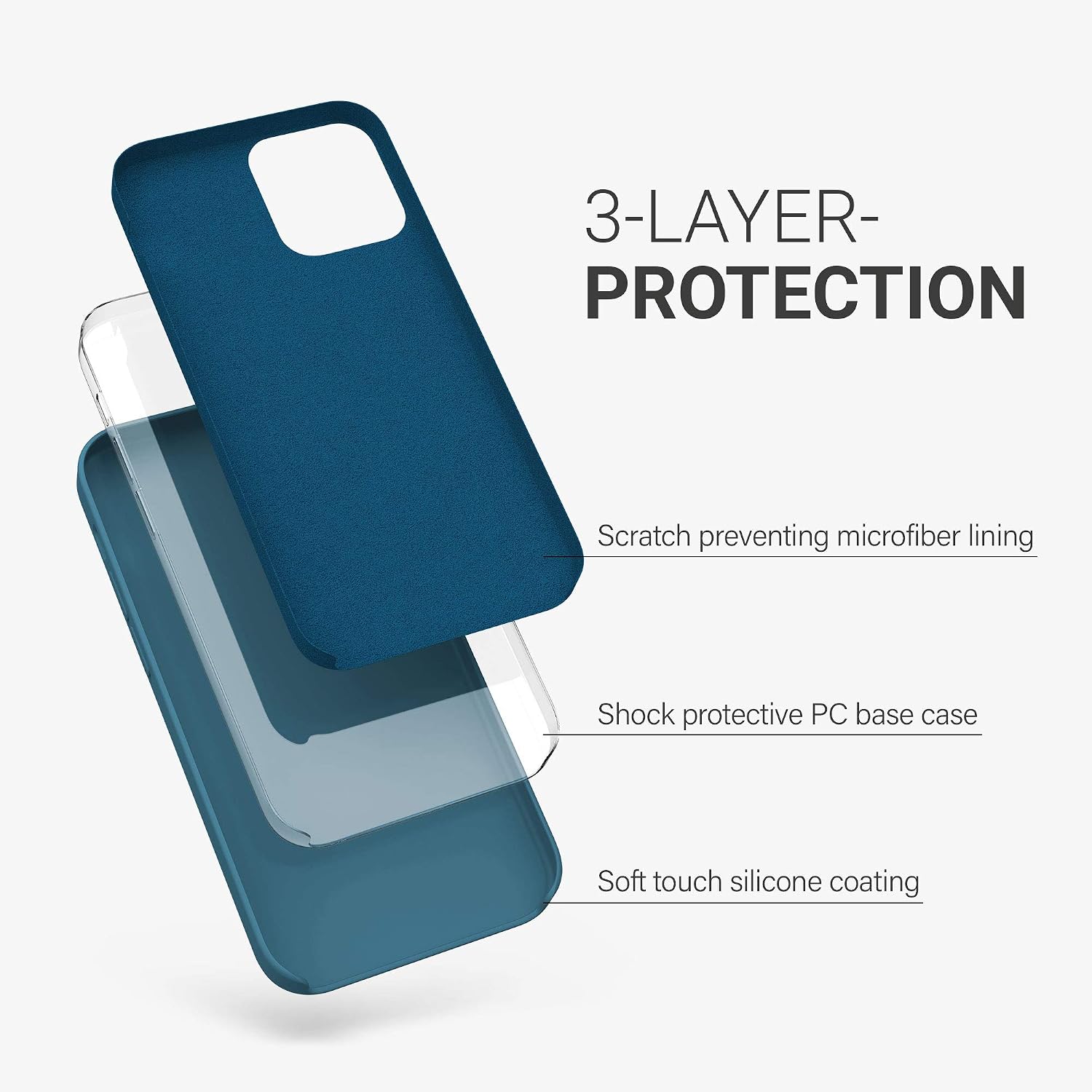 kwmobile Case Compatible with Apple iPhone 12 / iPhone 12 Pro Case - TPU Silicone Phone Cover with Soft Finish - Teal Matte - Image 3