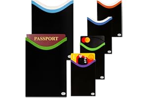 RFID SECURE RFID Blocking Credit Card & Passport Sleeves (4 Short Side Credit Card & 2 Passport Protectors) – RFID Blocking Identity Theft Protection, Slim Design – Ideal for Travel and Everyday Use