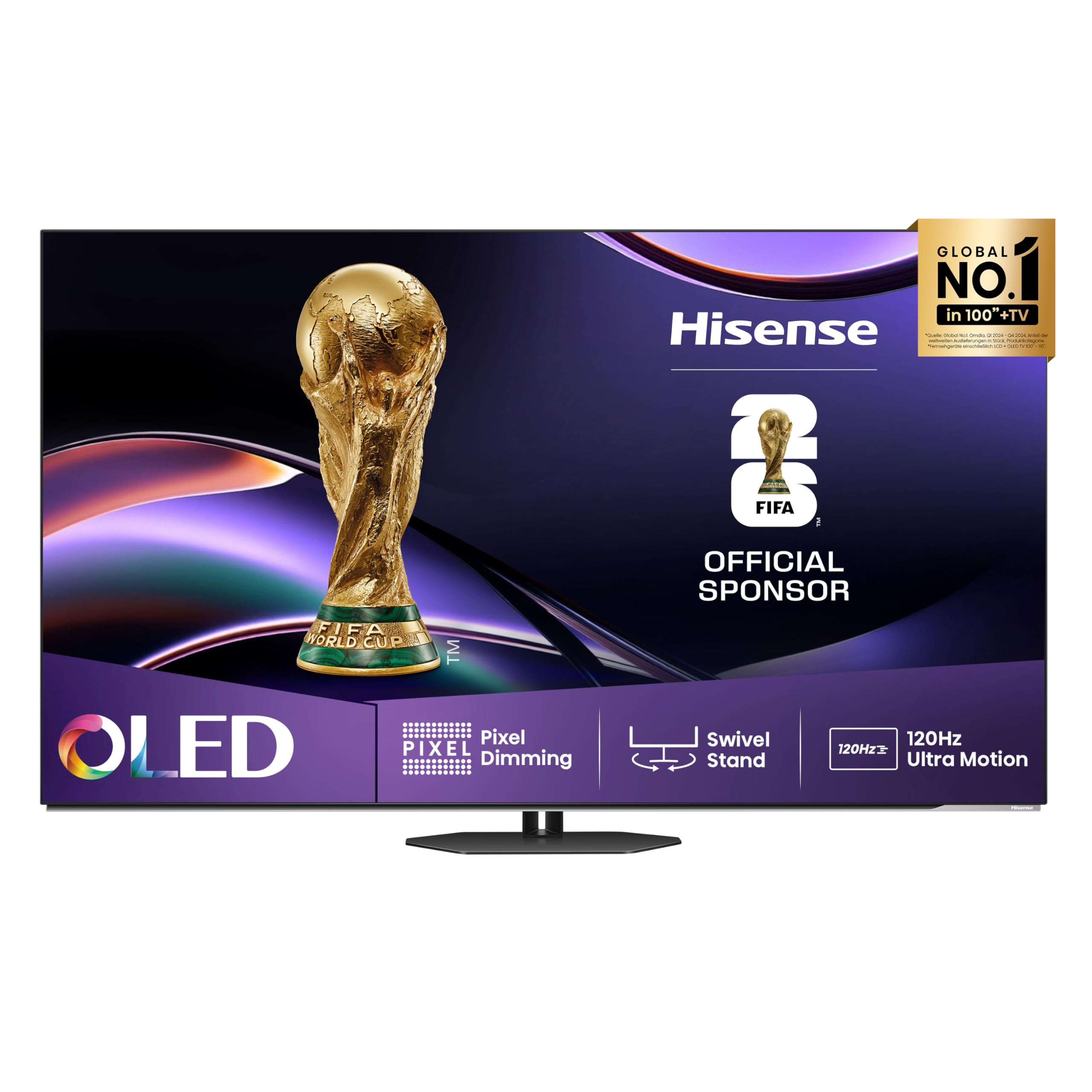 Hisense 65A85Q 164cm (65 Zoll) Fernseher, 4K UHD OLED Smart TV,120Hz, HDMI 2.1, Game Mode Pro, AMD FreeSync Premium, Dolby Vision IQ & Atmos, Bluetooth, Alexa Built-in, Schwarz, [2025]