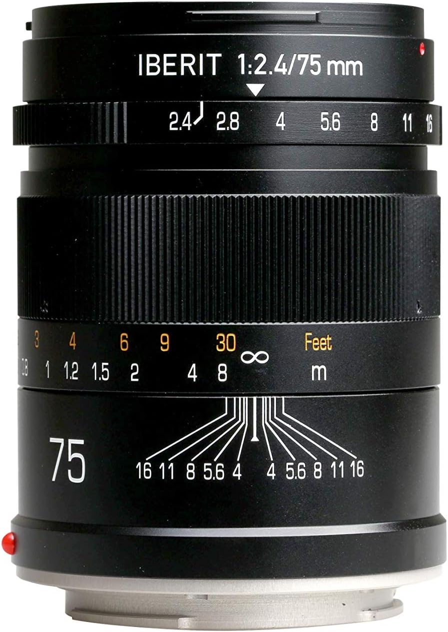KIPON IBERIT 75mm F2.4 Full Frame Lenses for Sony E Mount Mirrorless Camera (Black)