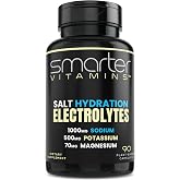 Electrolyte Capsules with 1000mg Sodium, Potassium &amp; Magnesium, 90 Count | Formulated with chloride mineral salts and glycinate. Zero sugar, no mixing, convenient capsules, 30 servings