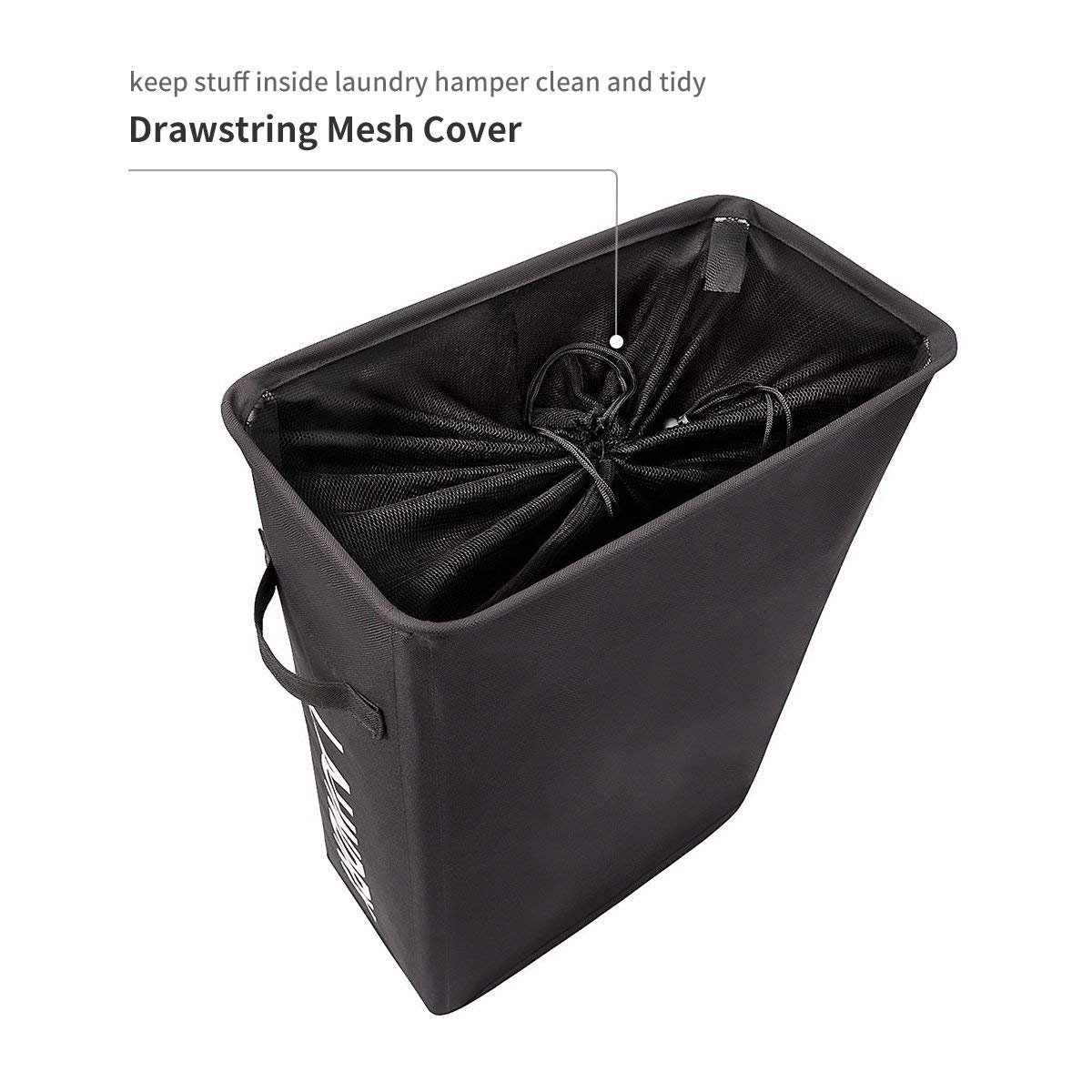 WOWLIVE Thin Laundry Basket with Wheels Slim Tall Waterproof Laundry Hamper with handles Rolling laundry bin Corner Standing Dirty Clothes Organizer (Chocolate Brown)