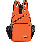Afreter Crossbody Sling Backpack Men and Women Sling Bag Shoulder Backpack Travel Hiking Chest Bag Daypack (Orange)