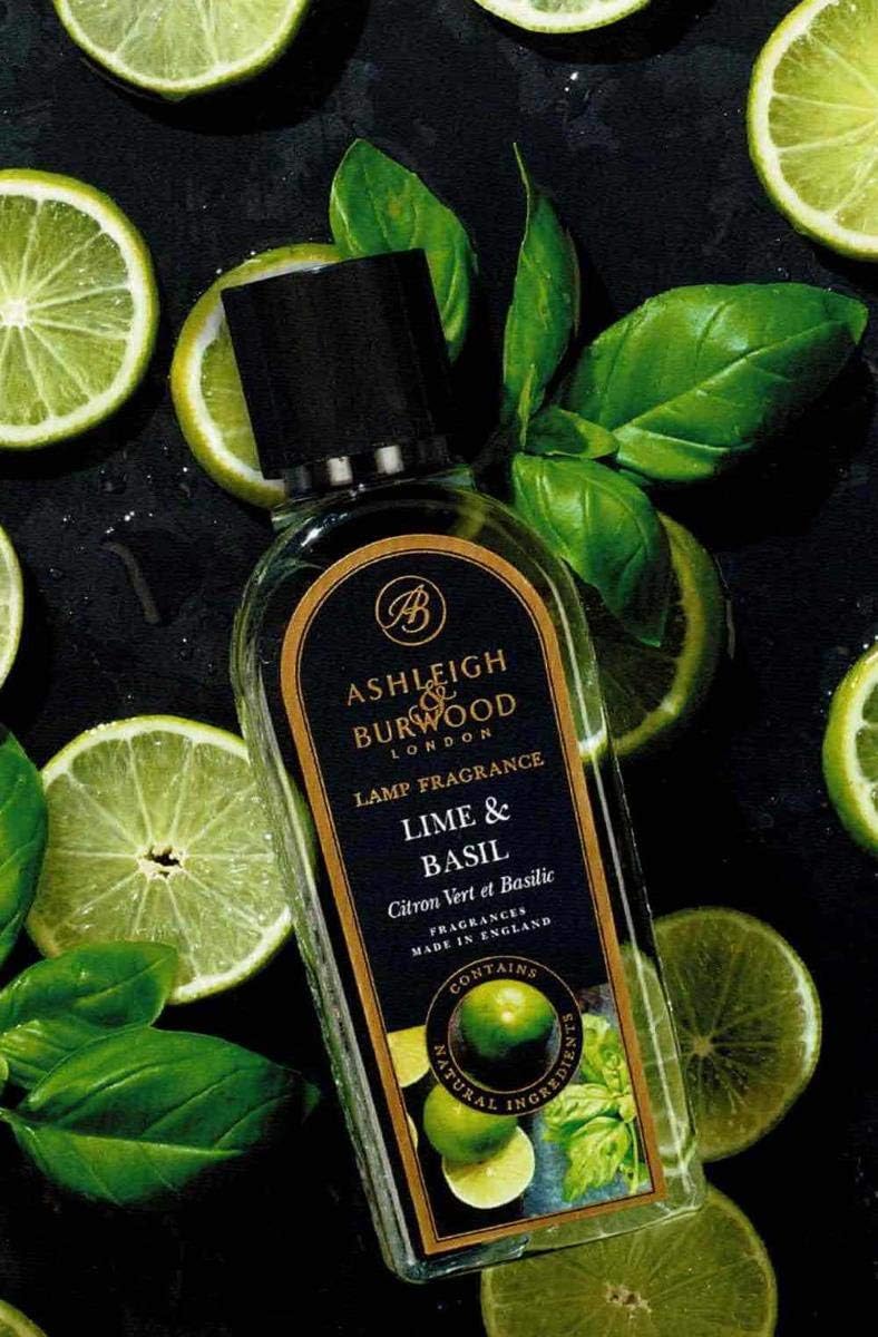 ASHLEIGH & BURWOOD, Lime & Basil Lamp Fragrance 500 mL, UK-Made, Purifies and Perfumes Air, Promotes Wellbeing