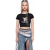 Y2K Graphic Tees for Women - Personality Like Cat Funny Short Sleeve Crew Neck Crop Tops Going Out Top T-Shirt